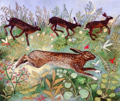 Måneløp, 2010 (akryl) av Anna Pugh