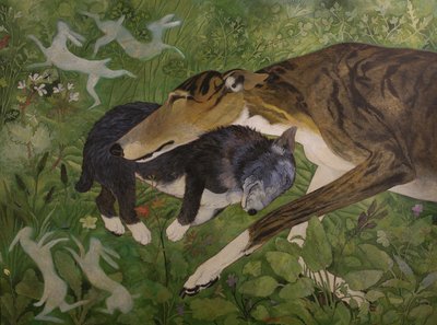 Delte drømmer, 2015 (akryl) av Anna Pugh