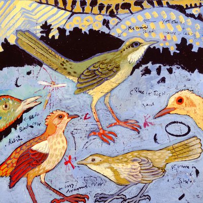 Små fugler, 2006 (akryl) av Anna Pugh