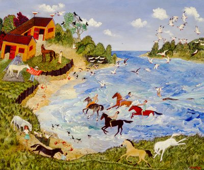 Sommerkvarteret, 2009 (akryl) av Anna Pugh
