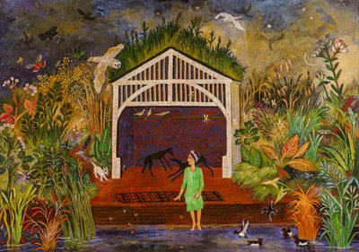 Tewit til Woo, 2018 (akryl) av Anna Pugh