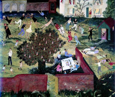 Tautrekking, 2000 (akryl) av Anna Pugh