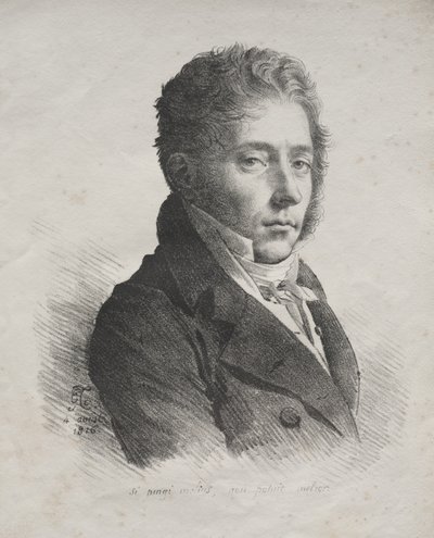 Samling av litografiske essays: Portrait of MR. Coupin fra La Couperie av Anne-Louis Girodet de Roucy-Trioson