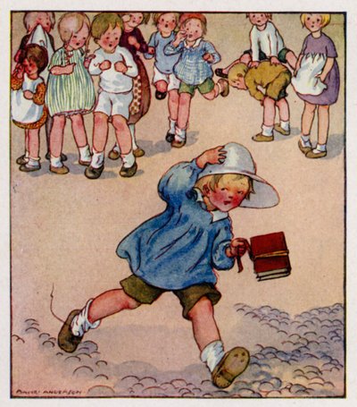 Barnerim: Georgey Porgey, Pudding And Pie (farge litho) av Anne (after) Anderson