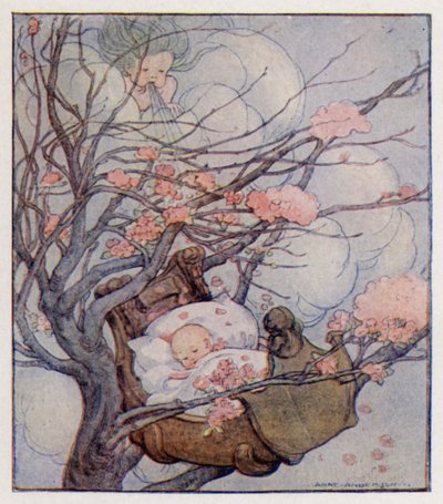 Barnerim: Hush-A-Bye, Baby, On The Tree Top (farge litho) av Anne (after) Anderson