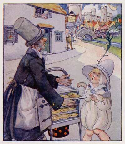Barnerim: Simple Simon Met A Pie-Man (farge litho) av Anne (after) Anderson