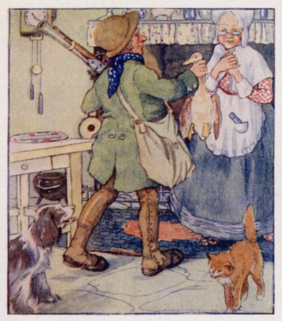 Barnerim: There Was A Little Man (farge litho) av Anne (after) Anderson
