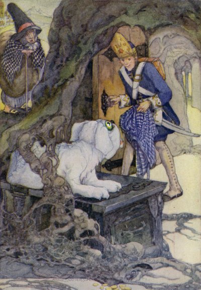The Tinder Box (farge litho) av Anne (after) Anderson