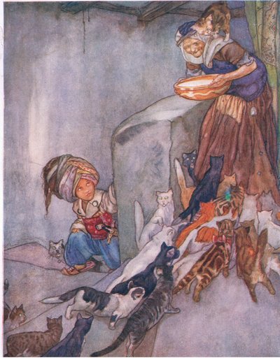 Melk for familien, fra The Big Book for Children (Herbert Strang) utgitt av Humphrey Milford, Oxford University Press, ca. 1920 av Anne Anderson