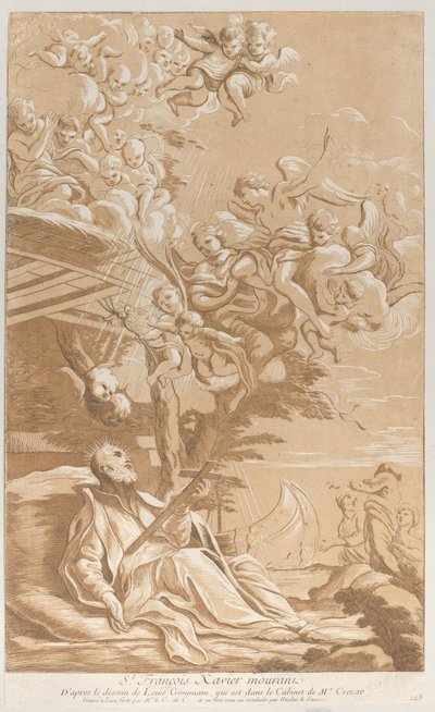 Saint Francis Xaviers død, ca. 1729. av Anne Claude Philippe de Caylus