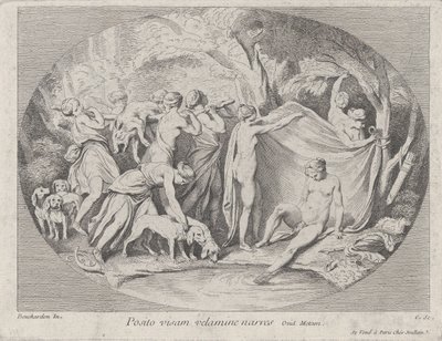 Diana ved badet etter hjemkomst fra jakten, ca. 1730-60. av Anne Claude Philippe de Caylus