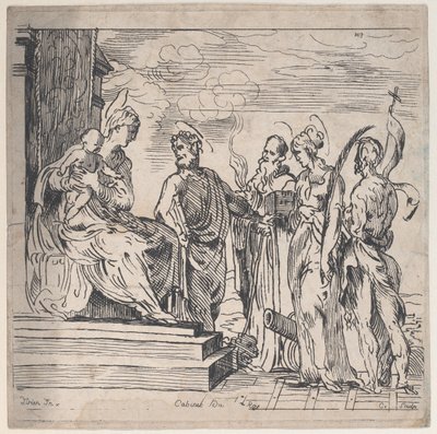 Jomfru og barn med fire hellige, 1700-tallet. av Anne Claude Philippe de Caylus