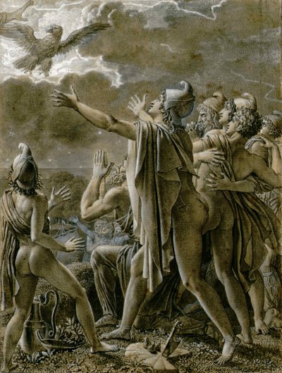 Aeneas og hans tilhengere i Latium, 1791-1793. av Anne Louis Girodet de Roucy Trioson