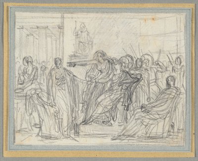 Scene fra siste akt av Corneille av Anne Louis Girodet de Roucy Trioson