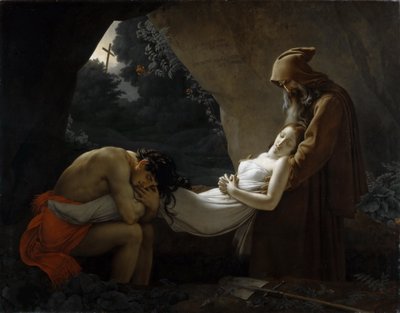Gravleggingen av Atala, 1808. av Anne Louis Girodet de Roucy Trioson