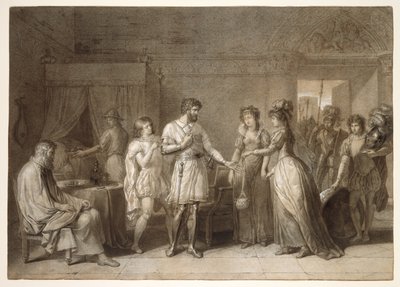 Bayard nekter gaver fra vertinnen sin i Brescia av Anne-Louis Girodet de Roussy-Trioson