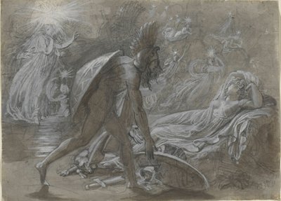 Fingal sørger over Malvinas kropp, fra Ossians Berrathon av Anne-Louis Girodet de Roussy-Trioson