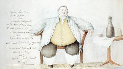 Daniel Lambert (1770-1809) 1813 (akvarell og grafitt på papir) av Anne Marguerite Hyde de Neuville