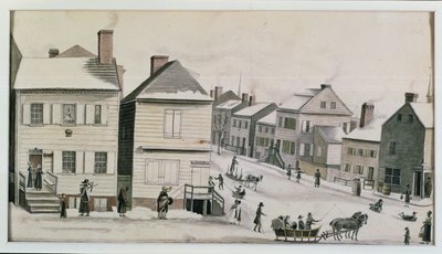 Hjørnet av Warren og Greenwich Street, 1809 av Anne Marguerite Hyde de Neuville