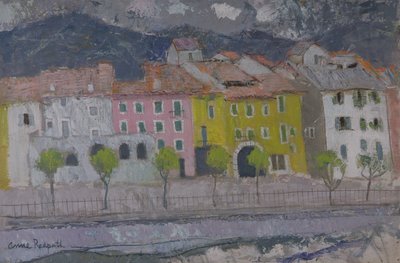 Sospel, Alpes Maritime (olje om bord) av Anne Redpath