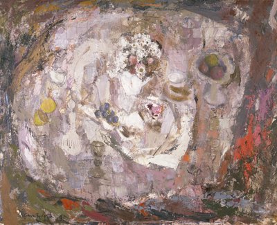 Bordplate, ca. 1961 (olje på havn) av Anne Redpath