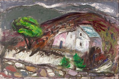 The Valley of San Martino di Lota, Corsica, ca. 1950-60 (olje om bord) av Anne Redpath