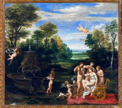 Venus#39; toalett, ca. 1595–1609 (olje på lerret) av Annibale (after) Carracci