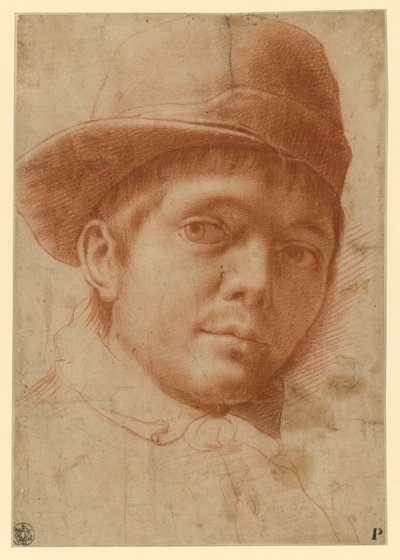 Portrett av en ung mann med lue av Annibale Carracci