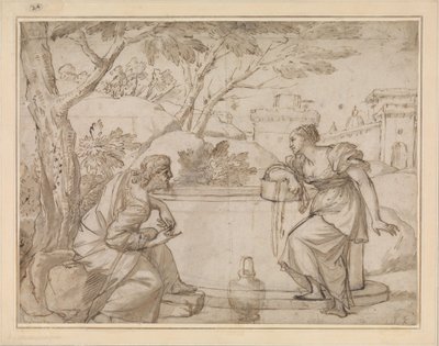 Kristus og den samaritanske kvinnen av Annibale Carracci