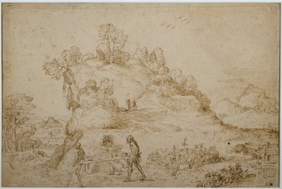 Landskap og figurer av Annibale Carracci
