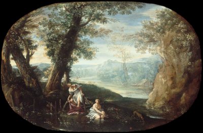 Landskap med badende kvinner av Annibale Carracci