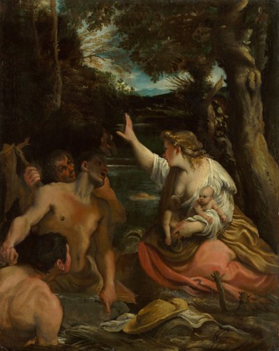Latona og de lykiske bøndene Latona beskytter barna hennes, 1585. av Annibale Carracci