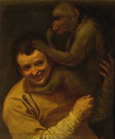 Mann med ape av Annibale Carracci