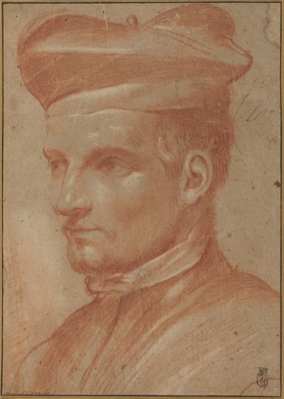 Portrett av en geistlig med biretta av Annibale Carracci