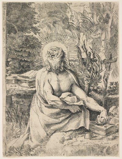 Saint Hieronymus i villmarken, ca. 1591 av Annibale Carracci