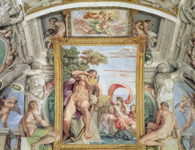 Galleria Carracci Carracci Hall detalj av Polyphemus og Galatea, 1597-1604 fresco av Annibale Carracci