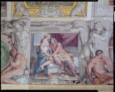 Galleria di Carracci Carracci Hall detalj av Jupiter og Juno, 1597-1604 fresco av Annibale Carracci