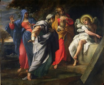 De hellige kvinner ved Kristi grav, ca. 1597-8 av Annibale Carracci
