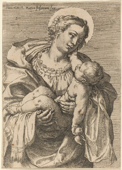 Madonnaen og barnet med et eple av Annibale Carracci