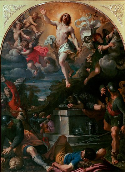 The Resurrection of Christ Maleri av Annibale Carracci (Carrache) (1560-1609) 1593 Søn. 217x160 cm Paris, Musée du Louvre av Annibale Carracci