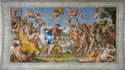 Triumfen til Bacchus og Ariadne par Carracci, Annibale (1560-1609). Fersk, ca. 1597, Palazzo Farnese, Roma av Annibale Carracci