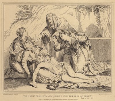 Kvinnene fra Galilea gråter over Kristi legeme, Lukas av Annibale Carracci