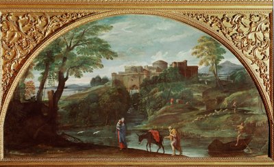 Flyturen til Egypt. Maleri av Annibale Carracci dit Carrache (1560-1609). Mål: 122x230 cm. Galleria Doria Pamphilj, Roma, Italia. av Annibale Carracci