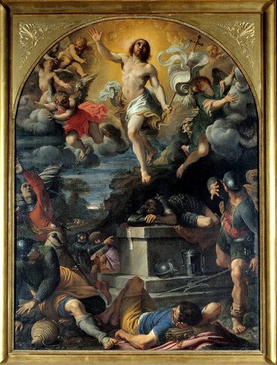 Kristi oppstandelse. Maleri av Annibal Carracci Dit Carrache (1560-1609) av Annibale Carracci