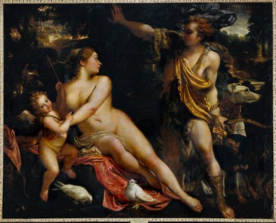 Venus, Adonis og Cupid (maleri på lerret) av Annibale Carracci