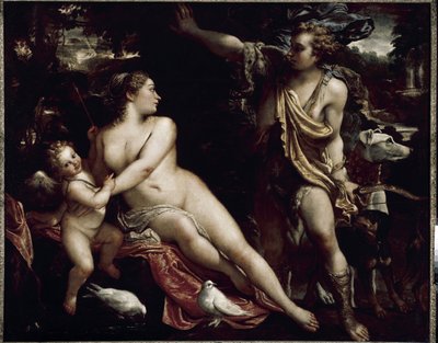 Venus og Adonis (olje på lerret, ca. 1588-1593) av Annibale Carracci