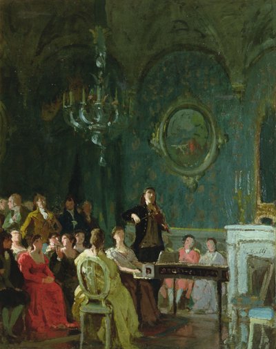 Konsert av Paganini (olje på lerret) av Annibale Gatti