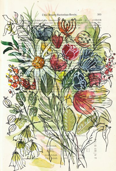 Akvarellskisse av blomster av Annick