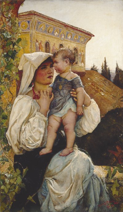 En italiensk mor og barn av Annie Louisa Swynnerton