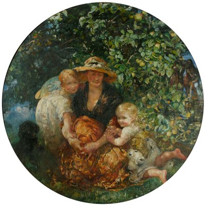 Mrs A Scott-Elliot og barn av Annie Louisa Swynnerton